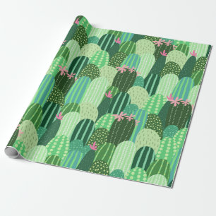 Papier Cadeau Motif sans couture avec cactus