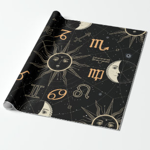 Papier Cadeau Motif sans couture avec cercle Horoscope avec Zo