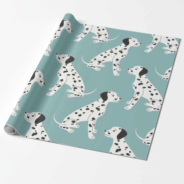 Papier Cadeau Motif sans couture avec dalmate mignon (Déroulé)