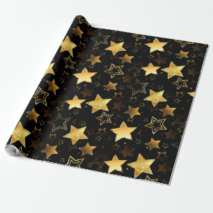 Papier Cadeau Motif sans couture avec étoiles d'or