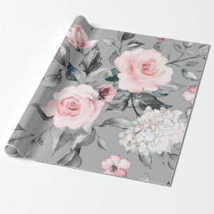 Papier Cadeau Motif sans couture avec fleurs de printemps et feu