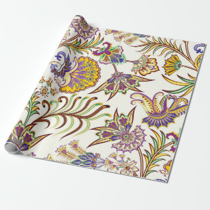 Papier Cadeau Motif sans couture avec floral cachemire