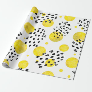 Papier Cadeau Motif sans couture avec pois aquarelle