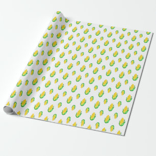 Papier Cadeau Motif sans couture d'aquarelle avec la tête de
