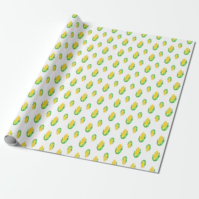 Papier Cadeau Motif sans couture d'aquarelle avec la tête de (Déroulé)