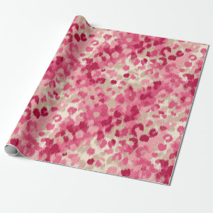 Papier Cadeau Motif sans couture de coup de pinceau léopard rose