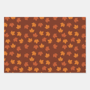 Papier Cadeau Motif sans couture de la feuille d'érable orange