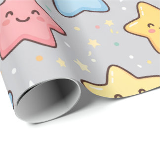 Papier Cadeau Motif sans couture de star Kawaii mignonne