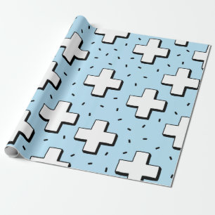 Papier Cadeau motif sans couture dessiné à la main avec panneaux