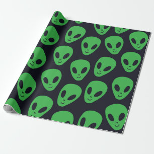 Papier Cadeau Motif sans couture enfant avec des visages d'alien