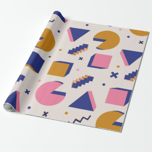 Papier Cadeau Motif sans couture géométrique memphis dans les an