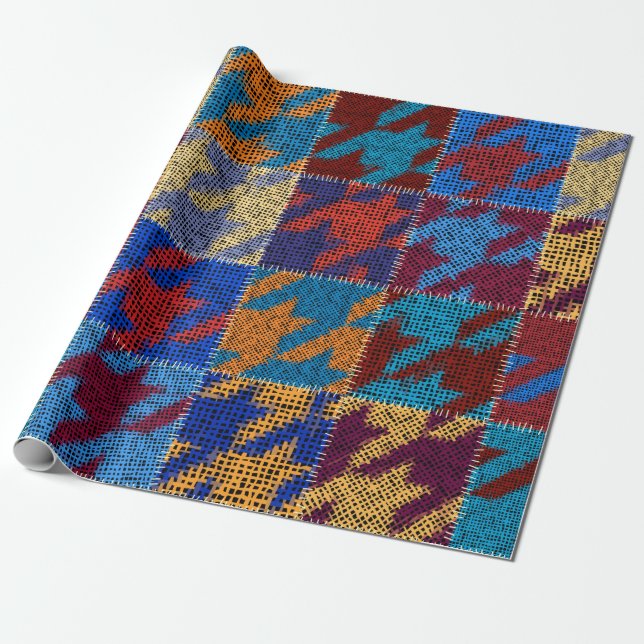 Papier Cadeau Motif sans couture. Imitation d'un motif de patchw (Déroulé)