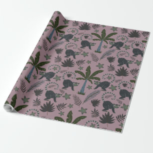Papier Cadeau Motif sans couture Les animaux tropicaux sauts de 