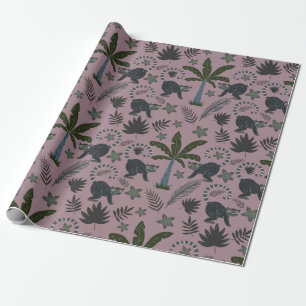 Papier Cadeau Motif sans couture Les animaux tropicaux sauts de