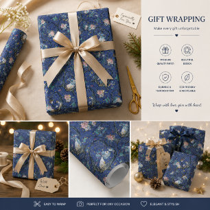 Papier Cadeau Motif sans couture papillon floral gothique mystiq