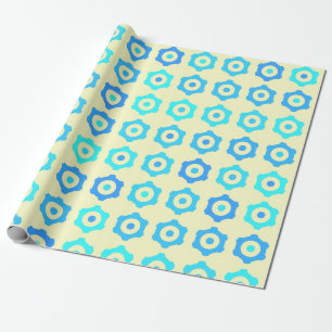 Papier Cadeau Motif sans couture Retro Blue Gear