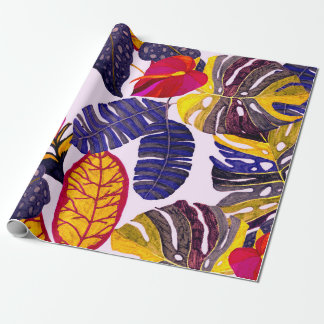 Papier Cadeau Motif sans faille créative avec feuilles tropicaux