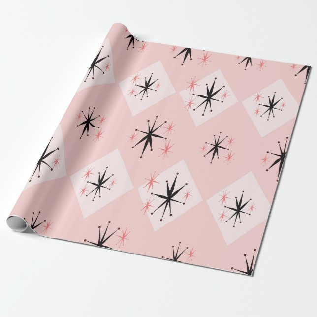 Papier Cadeau Motif sans soudure à l'ère atomique inspiré de  (Déroulé)