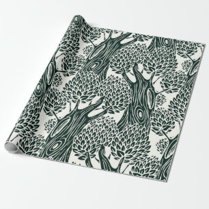 Papier Cadeau motif sans soudure avec vieux feuillus. Styliz