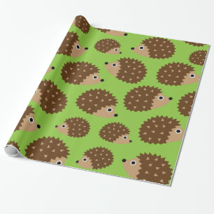 Papier Cadeau motif sans soudure des hérissons (ver.3)