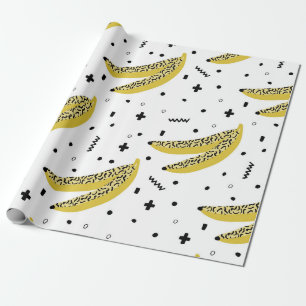 Papier Cadeau Motif sans soudure en été avec bananes dans pop ar