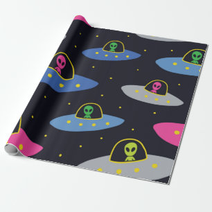 Papier Cadeau Motif sans soudure enfant avec cosmos dessiné à la