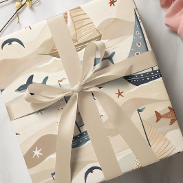 Papier Cadeau Motif sans voile | Enfants aux tons neutres