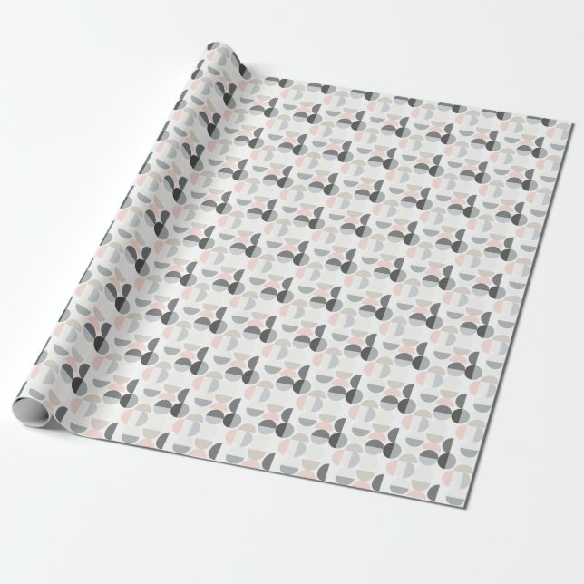 Papier Cadeau Motif scandinave de demi-cercle de style (Déroulé)