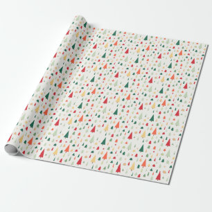 Papier Cadeau motif scandinave des arbres de Noël Abstraits