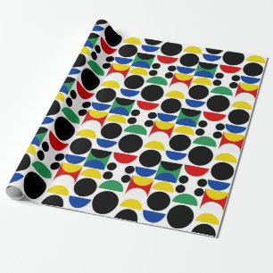 Papier Cadeau Motif scandinave du Bauhaus du milieu du siècle