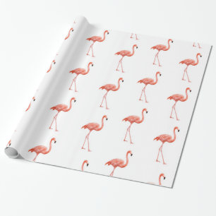 Papier Cadeau Motif simple de Flamant rose rose