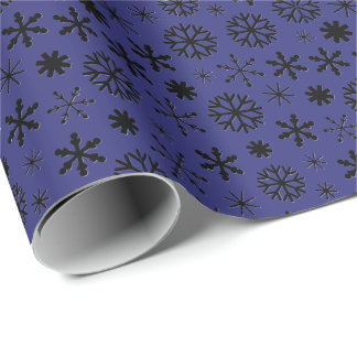 Papier Cadeau Motif simple de flocons de neige rétro
