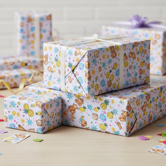 Papier Cadeau Motif Singe en Affaire