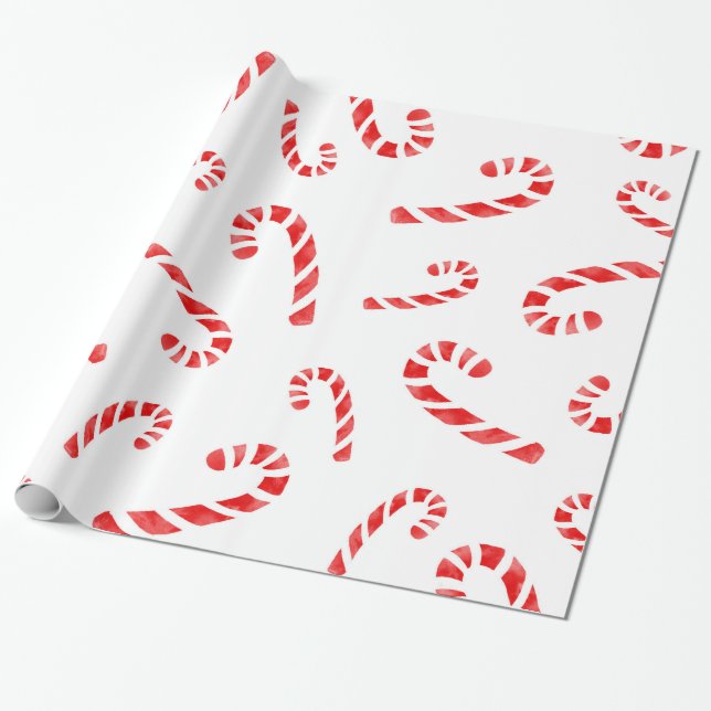 Papier Cadeau Motif Sucre de canne aquarelle (Déroulé)
