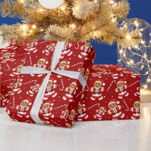 Papier Cadeau Motif Sucre de canne Père Noël