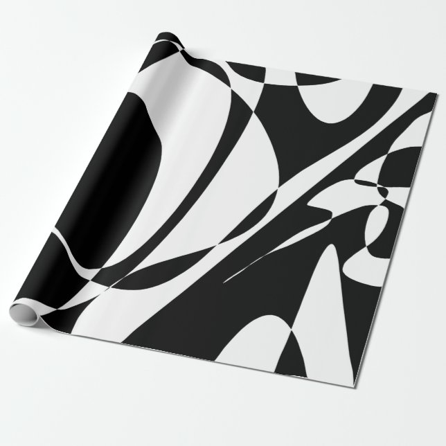 Papier Cadeau Motif super noir et blanc (Déroulé)