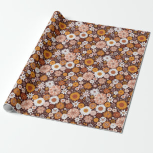Papier Cadeau Motif super Retro Flower Garden