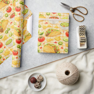Papier Cadeau Motif Taco et Nacho