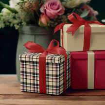Motif Tartan Plaid Carré noir beige rouge