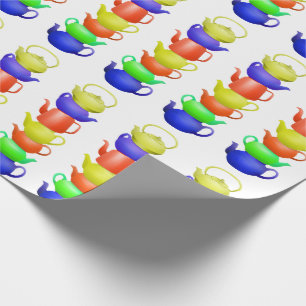 Papier Cadeau Motif Teapot Retro