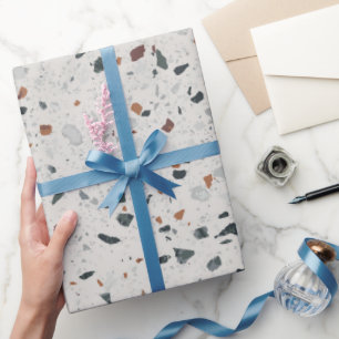 Papier Cadeau Motif Terrazzo en Pierre