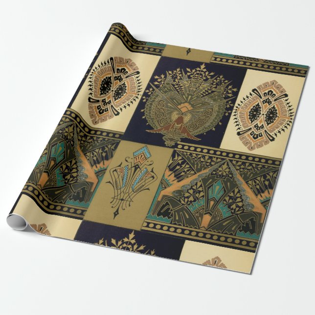 Papier Cadeau Motif textile Art nouveau Christopher (Déroulé)