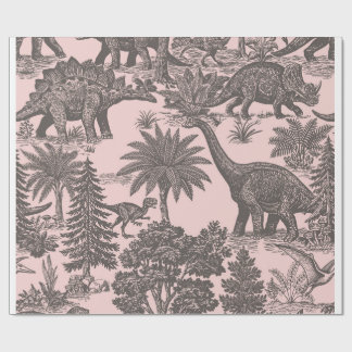 Papier Cadeau Motif Toile Dinosaure Vintage