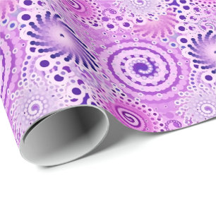 Papier Cadeau Motif tourbillonnant fractal, violet, orchidée