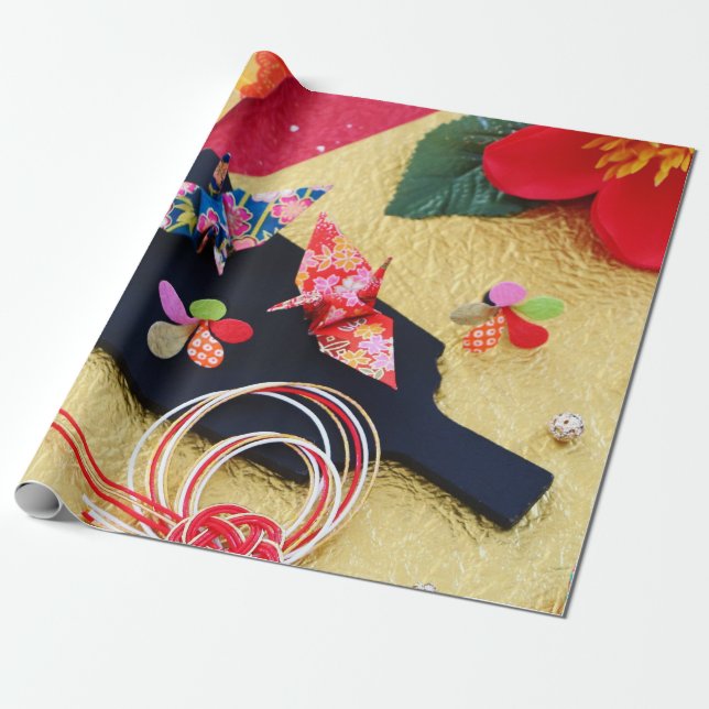 Papier Cadeau motif traditionnel de Japonais (Déroulé)