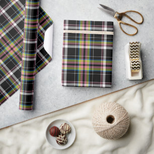 Papier Cadeau Motif traditionnel Olive Green Tartan Cadeau perso