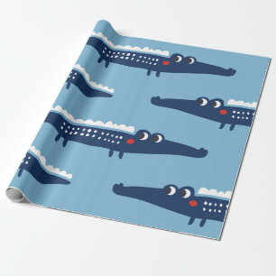 Papier Cadeau Motif transparent avec crocodiles