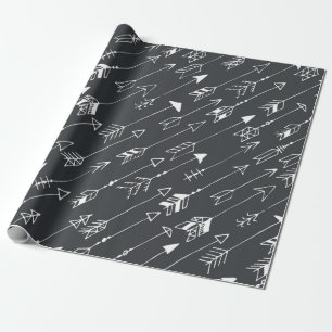 Papier Cadeau Motif transparent avec flèches sur un arrière - pl