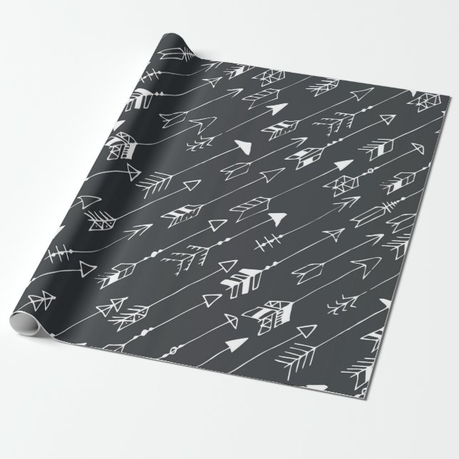 Papier Cadeau Motif transparent avec flèches sur un arrière - pl (Déroulé)
