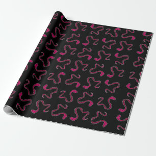 Papier Cadeau Motif transparent dessiné à la main de serpent rou